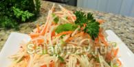 Салат с зелёной редькой, морковью и мясом: простые рецепты вкусных закусок Салат из редьки с морковью и луком